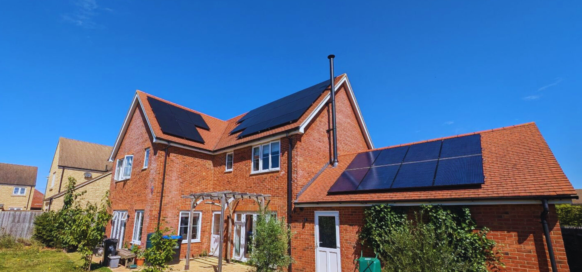 Solar panel installation on a domesitc roof